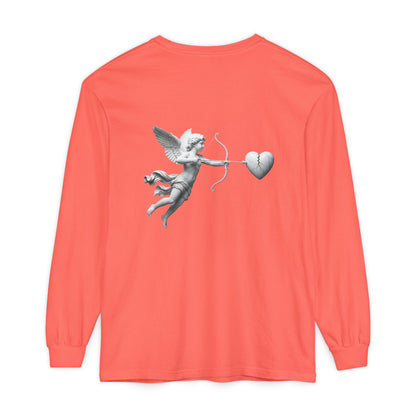 Cupid Cherub Long Sleeve Tee — Vintage Cupid Heart Graphic