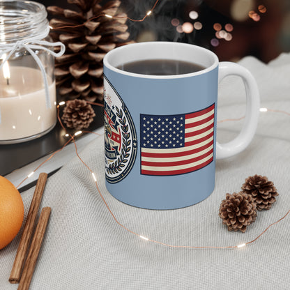 4th of July Coffee Mug — Patriotic Eagle & American Flag 11oz (Celebrating Freedom 2024)
