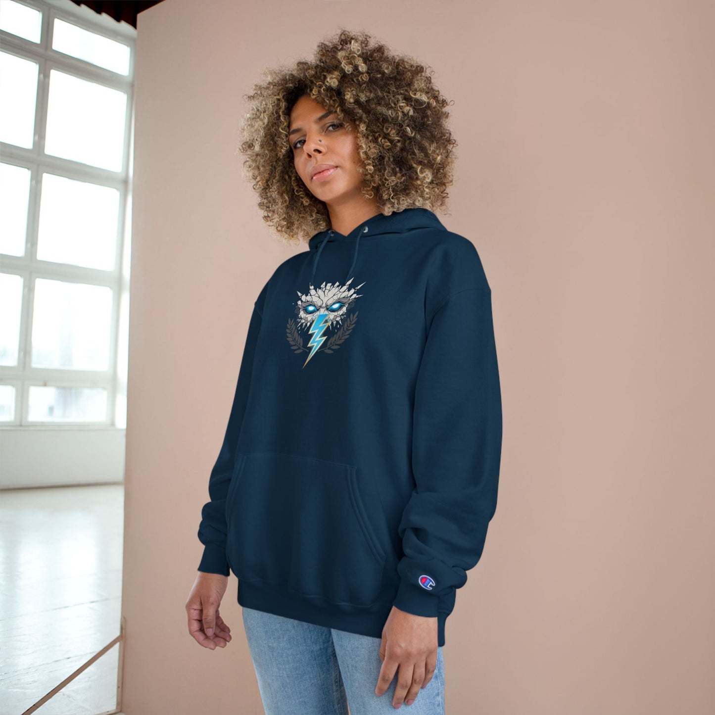 Champion Hoodie — Lightning Crest Athletic Logo Pullover