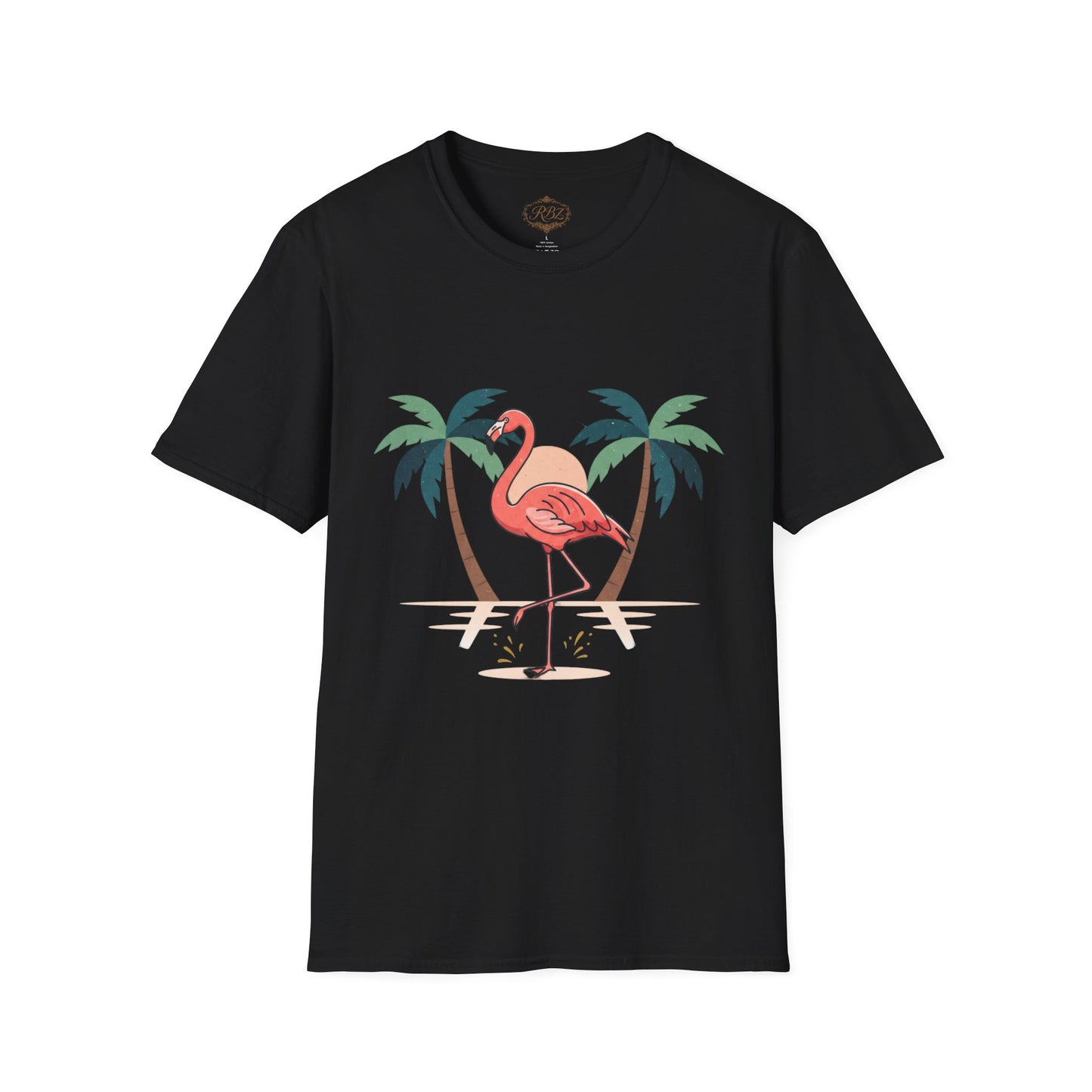 Flamingo Beach T-Shirt — Tropical Palm Island Graphic Tee