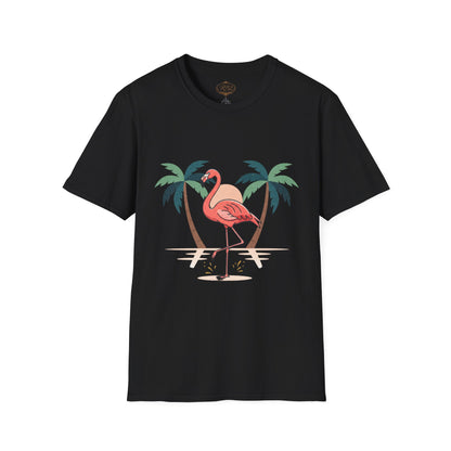 Flamingo Beach T-Shirt — Tropical Palm Island Graphic Tee