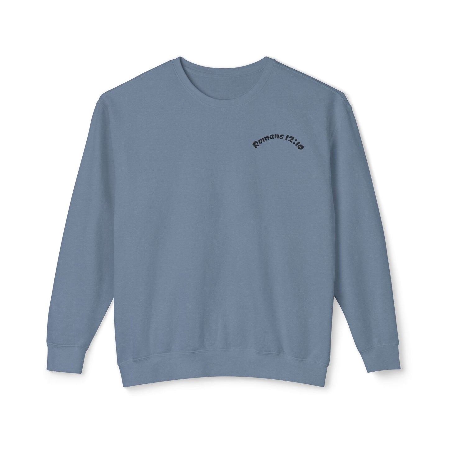 Crewneck Sweatshirt - "Romans 12:10" Minimal Christian Faith Pullover