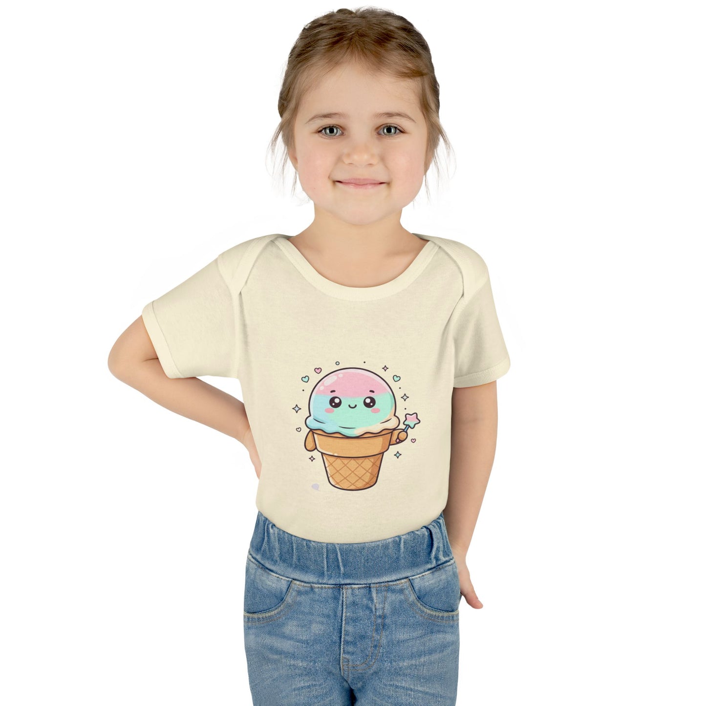 Cute Kawaii Ice Cream Cone Infant Bodysuit - Pastel Baby Onesie
