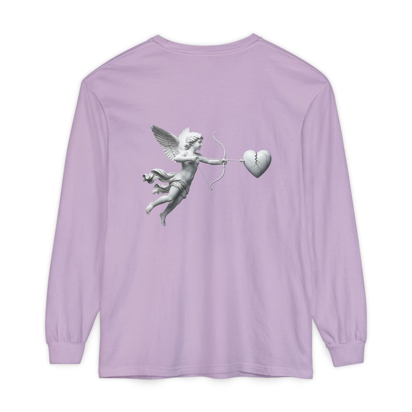 Cupid Cherub Long Sleeve Tee — Vintage Cupid Heart Graphic