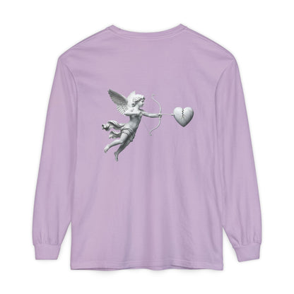 Cupid Cherub Long Sleeve Tee — Vintage Cupid Heart Graphic