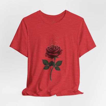 Red Rose Graphic Tee - Vintage Single Bloom T-Shirt