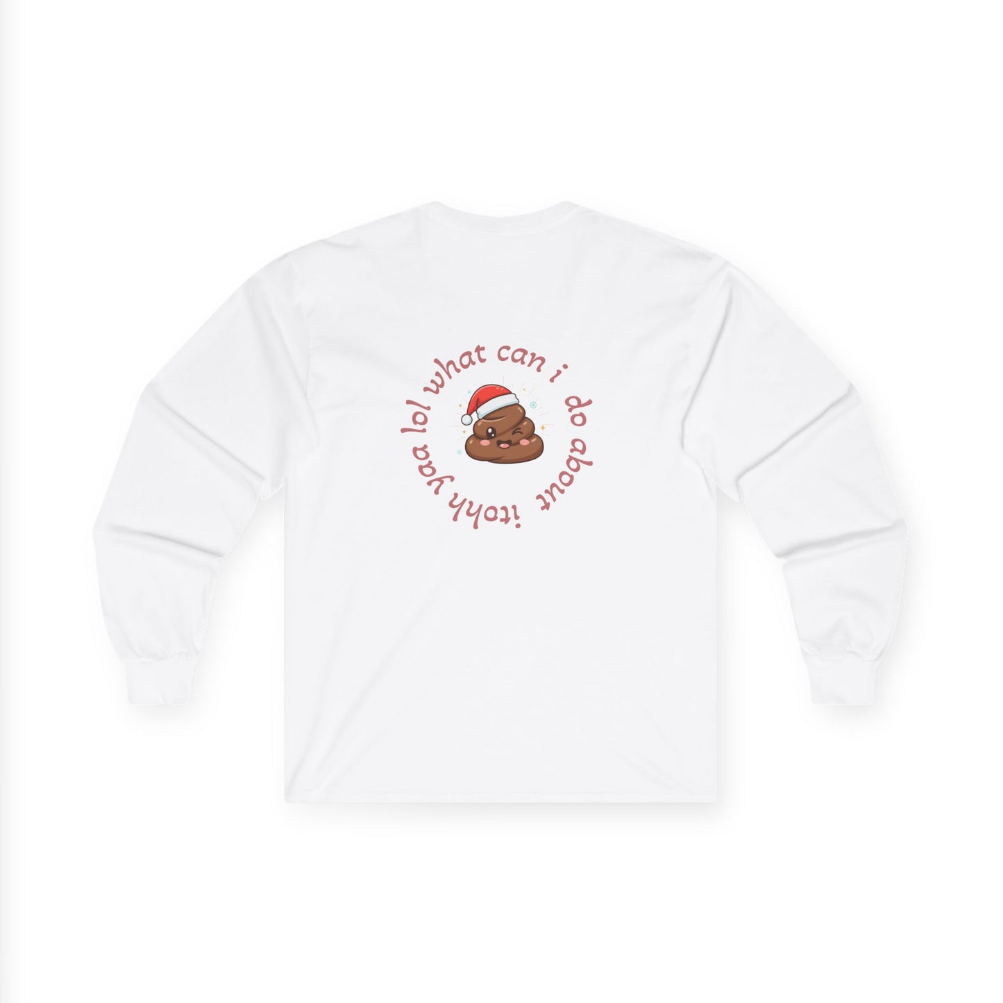 Christmas Coffee Long Sleeve Tee — “Shitter Is Full for Christmas” Funny Holiday Shirt