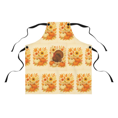 Thanksgiving Turkey Apron, Fall Harvest Cooking Apron, Seasonal Kitchen Accessory, Holiday Gift for Cooks, Autumn Decor Apron