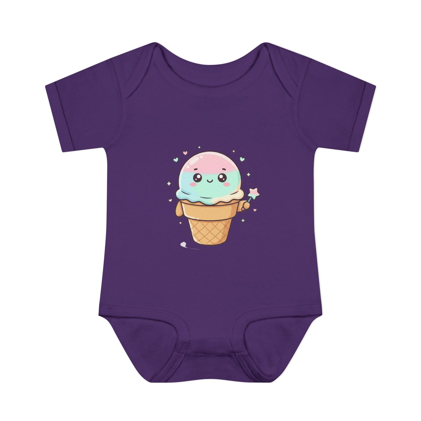 Cute Kawaii Ice Cream Cone Infant Bodysuit - Pastel Baby Onesie
