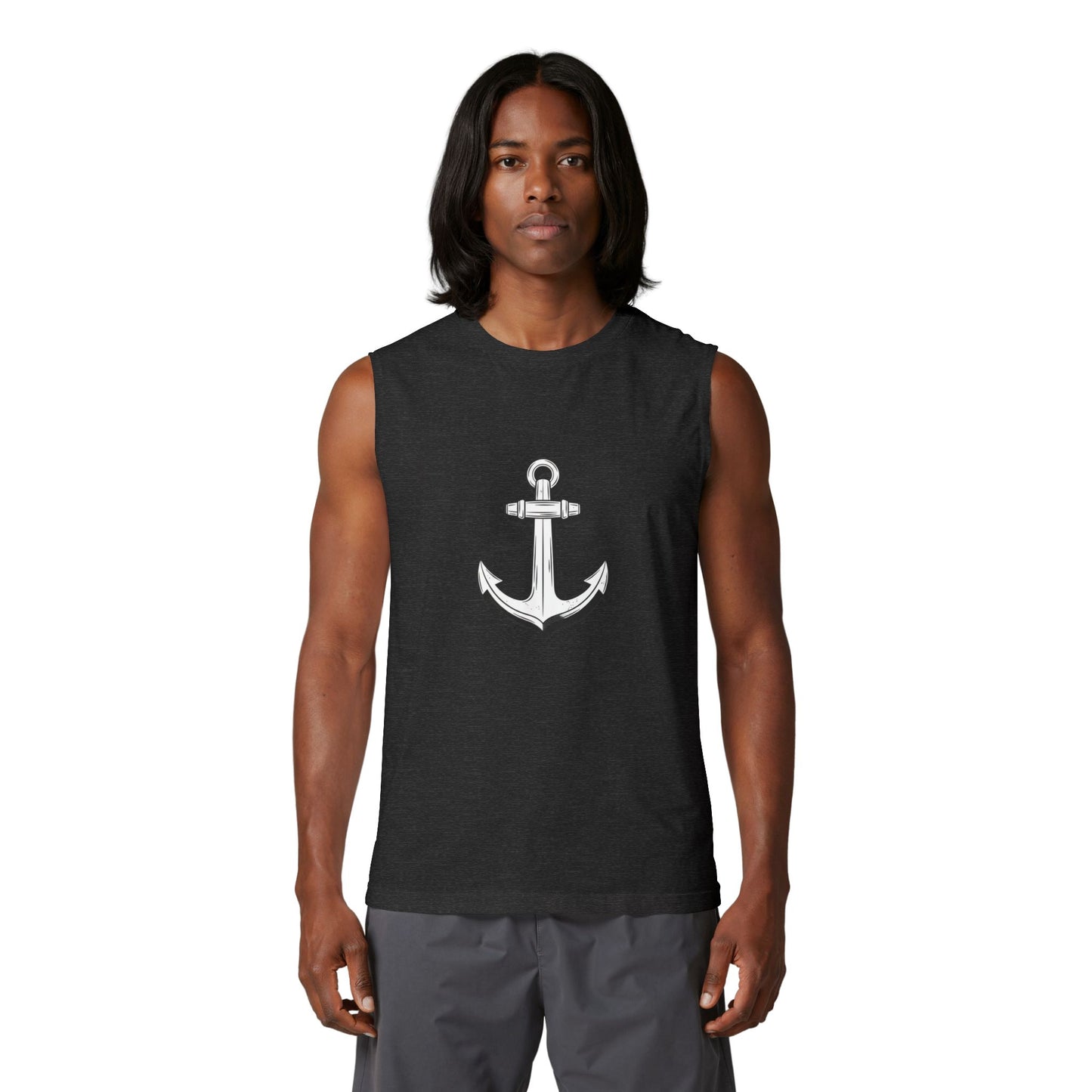 Anchor Graphic Muscle Tank — Nautical Vintage Anchor Tank Top