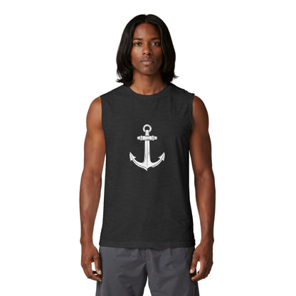 Anchor Graphic Muscle Tank — Nautical Vintage Anchor Tank Top