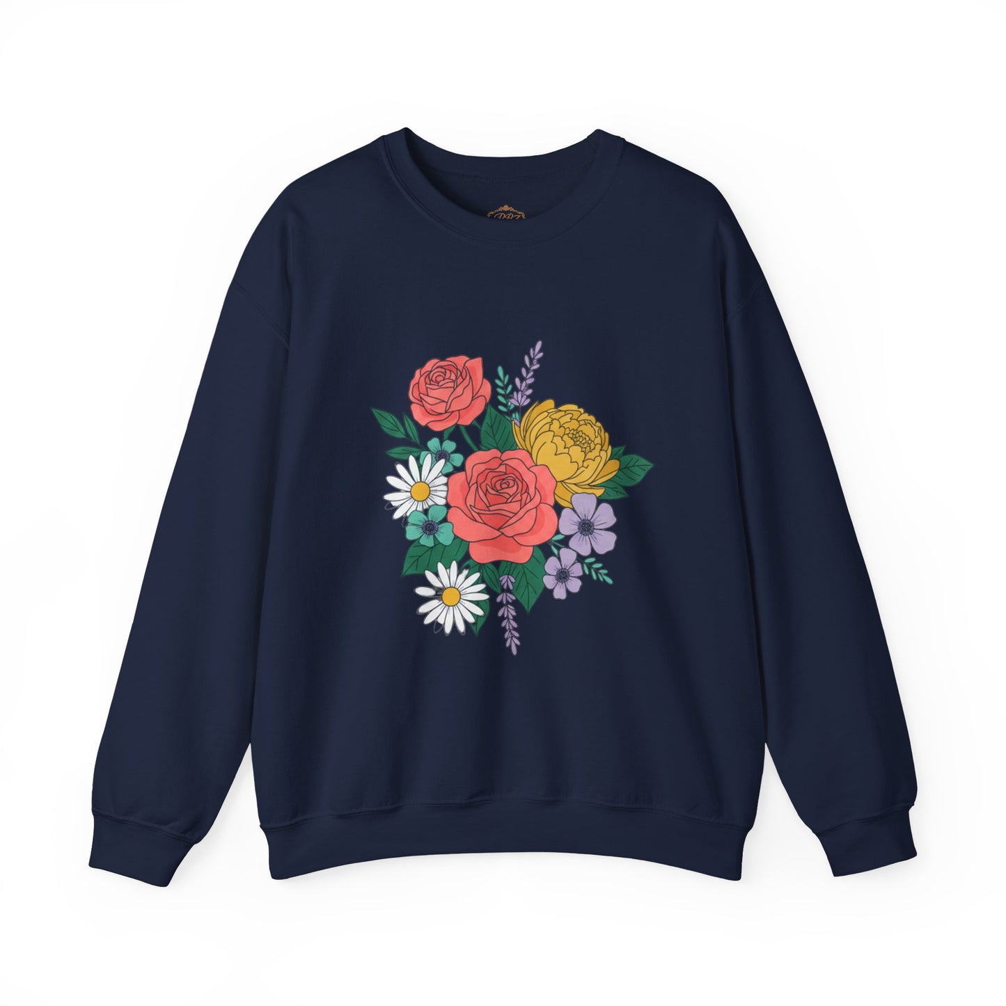 Floral Bouquet Crewneck Sweatshirt — Rose & Daisy Garden Graphic
