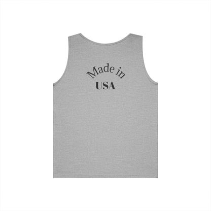 American Flag Tank Top — Vintage USA Patch "Made in USA" Sleeveless Tee