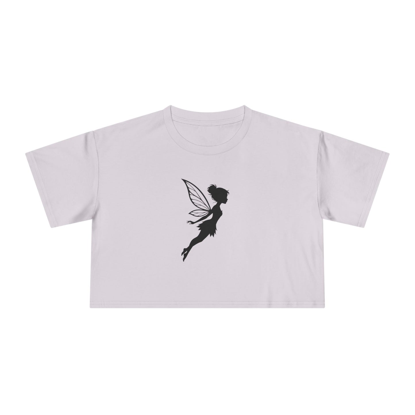 Fairy Silhouette Women's Crop Tee — Whimsical Pixie Graphic Top