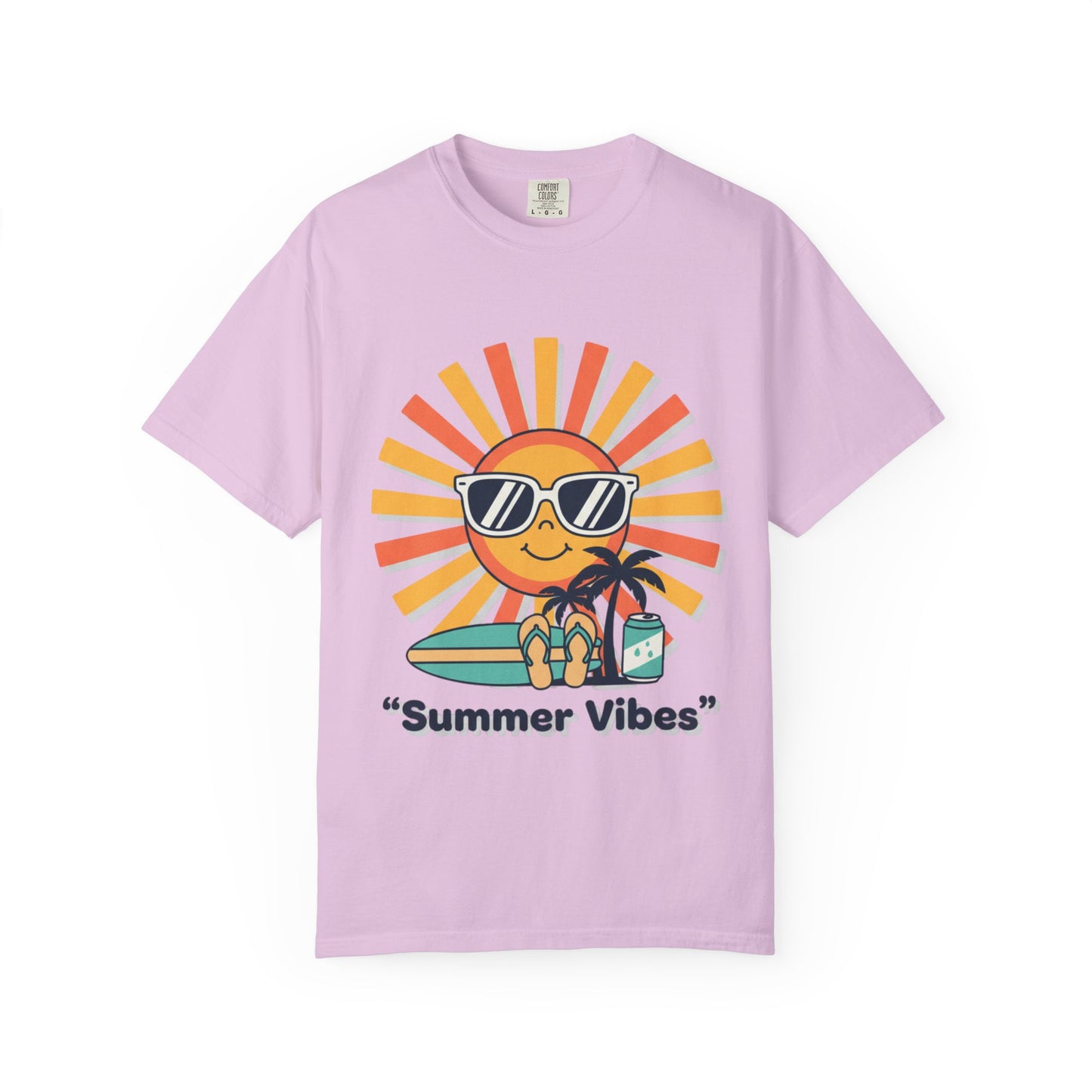 Summer Vibes T-Shirt — Retro Sun with Sunglasses Beach Graphic