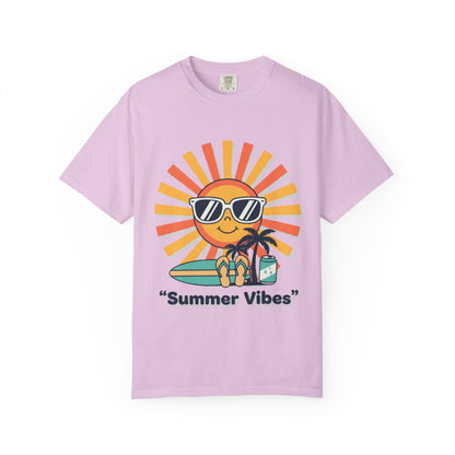 Summer Vibes T-Shirt — Retro Sun with Sunglasses Beach Graphic