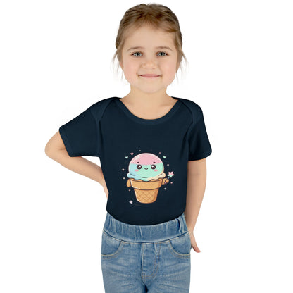 Cute Kawaii Ice Cream Cone Infant Bodysuit - Pastel Baby Onesie