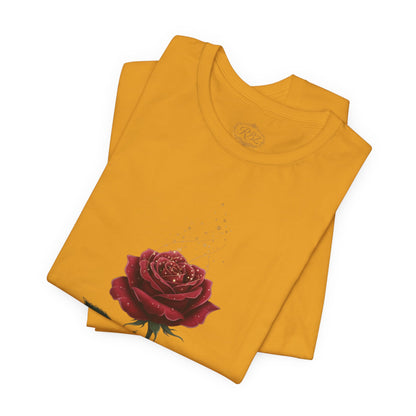 Red Rose Graphic Tee - Vintage Single Bloom T-Shirt