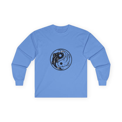 Yin Yang Koi Fish Long Sleeve Tee — Zen Balance Graphic Shirt