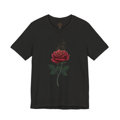 Red Rose Graphic Tee - Vintage Single Bloom T-Shirt