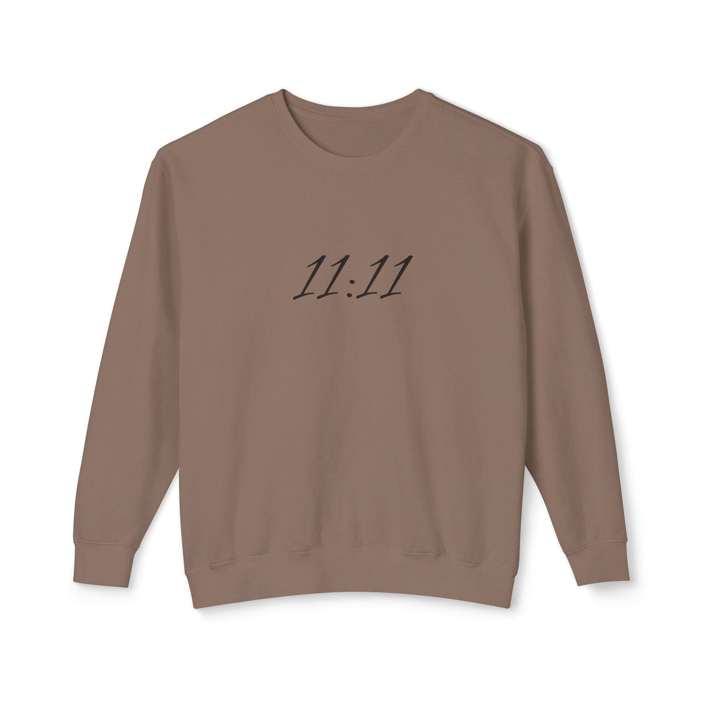 11:11 Crewneck Sweatshirt — Minimal White 'Blessed' Back Design