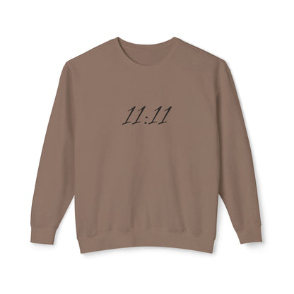 11:11 Crewneck Sweatshirt — Minimal White 'Blessed' Back Design
