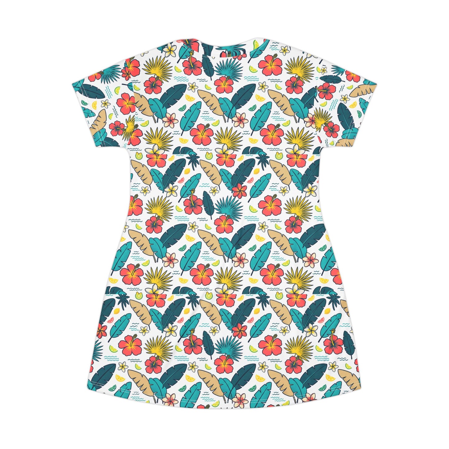 T-Shirt Dress — Tropical Surf Floral All-Over Print