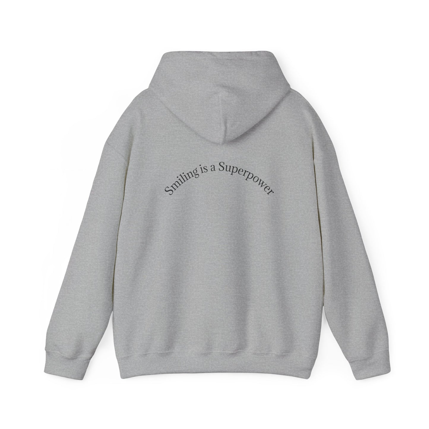 Hoodie — "Smiling Is a Superpower" Minimal White Pullover