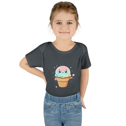 Cute Kawaii Ice Cream Cone Infant Bodysuit - Pastel Baby Onesie