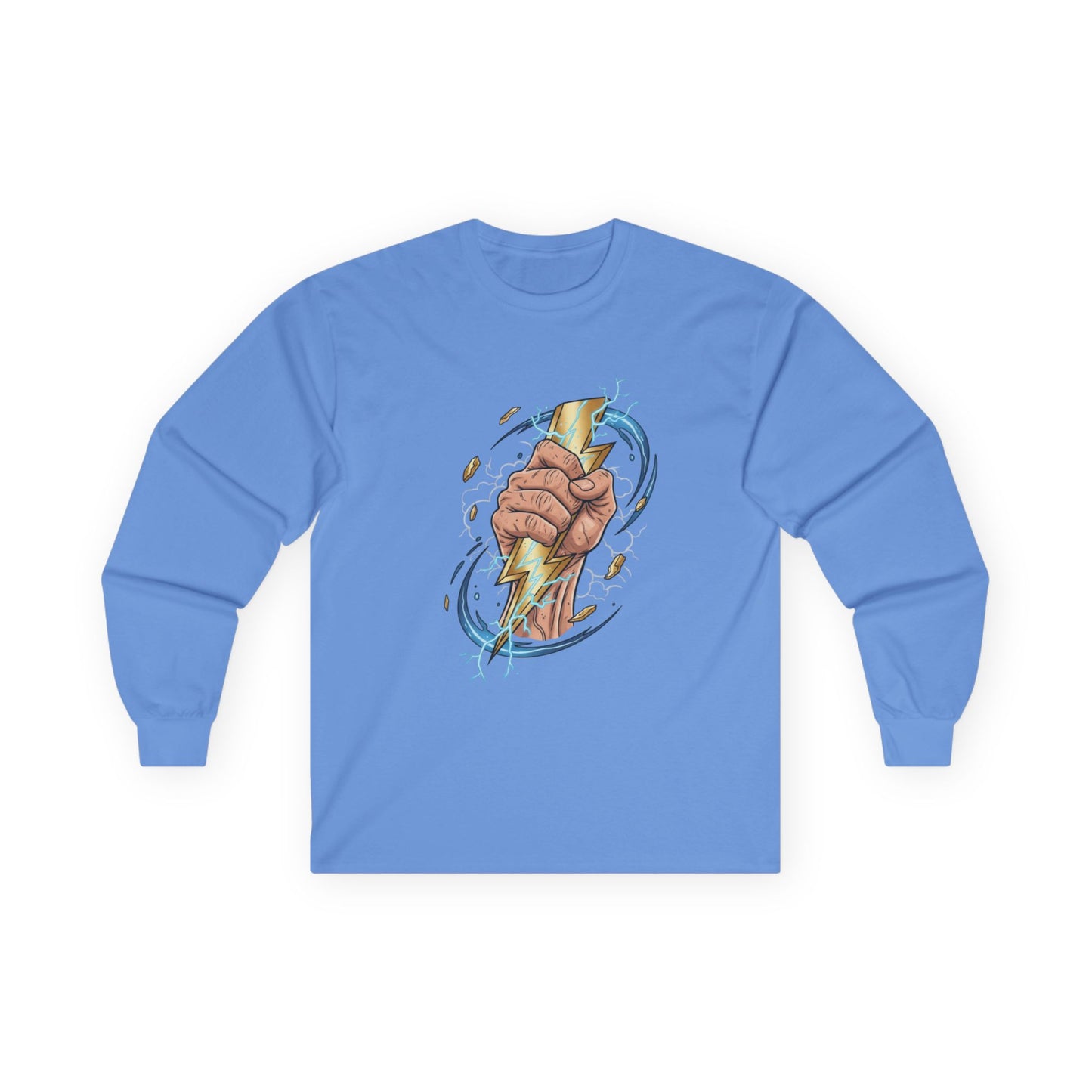 Fist & Lightning Bolt Long Sleeve Tee — Power Graphic Shirt