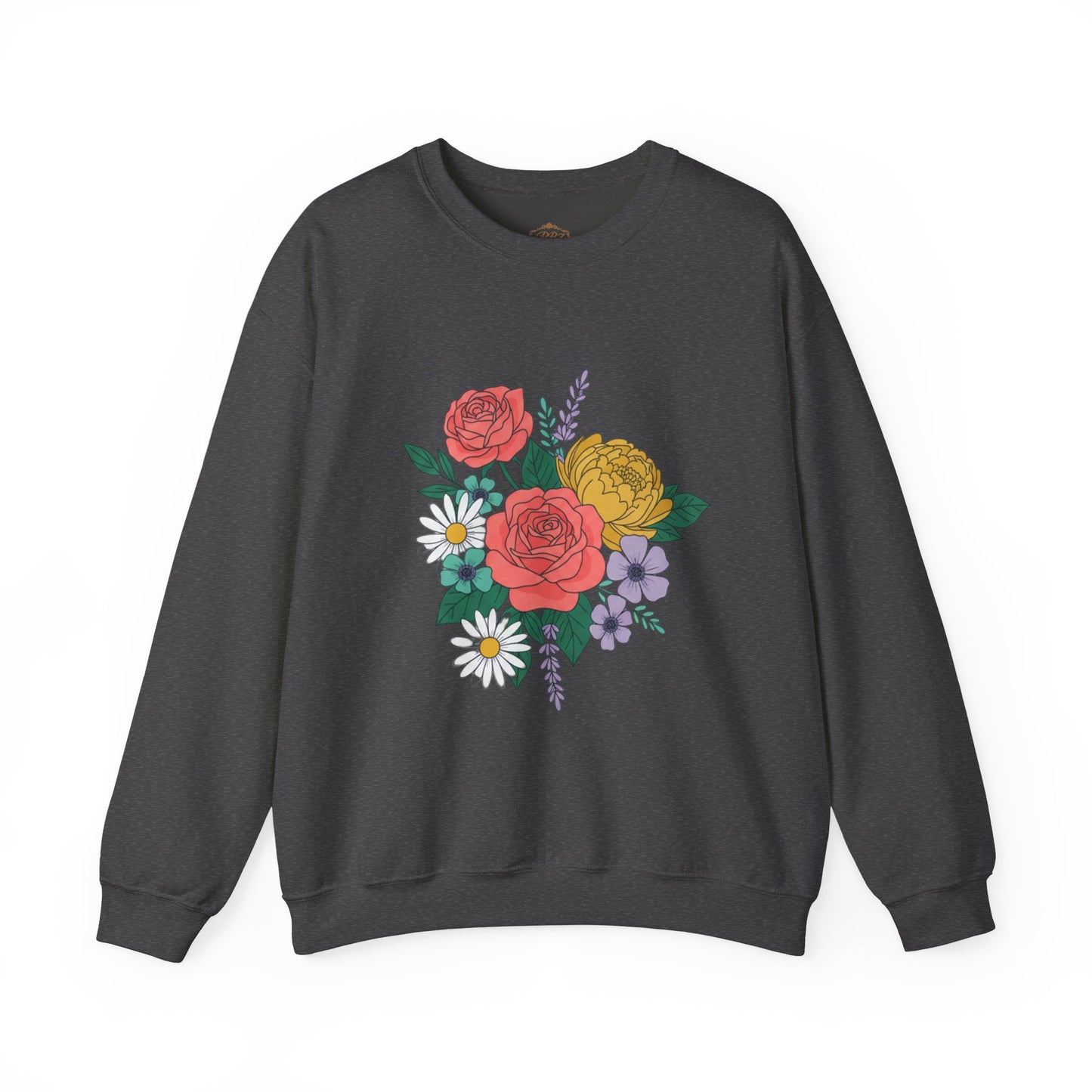 Floral Bouquet Crewneck Sweatshirt — Rose & Daisy Garden Graphic