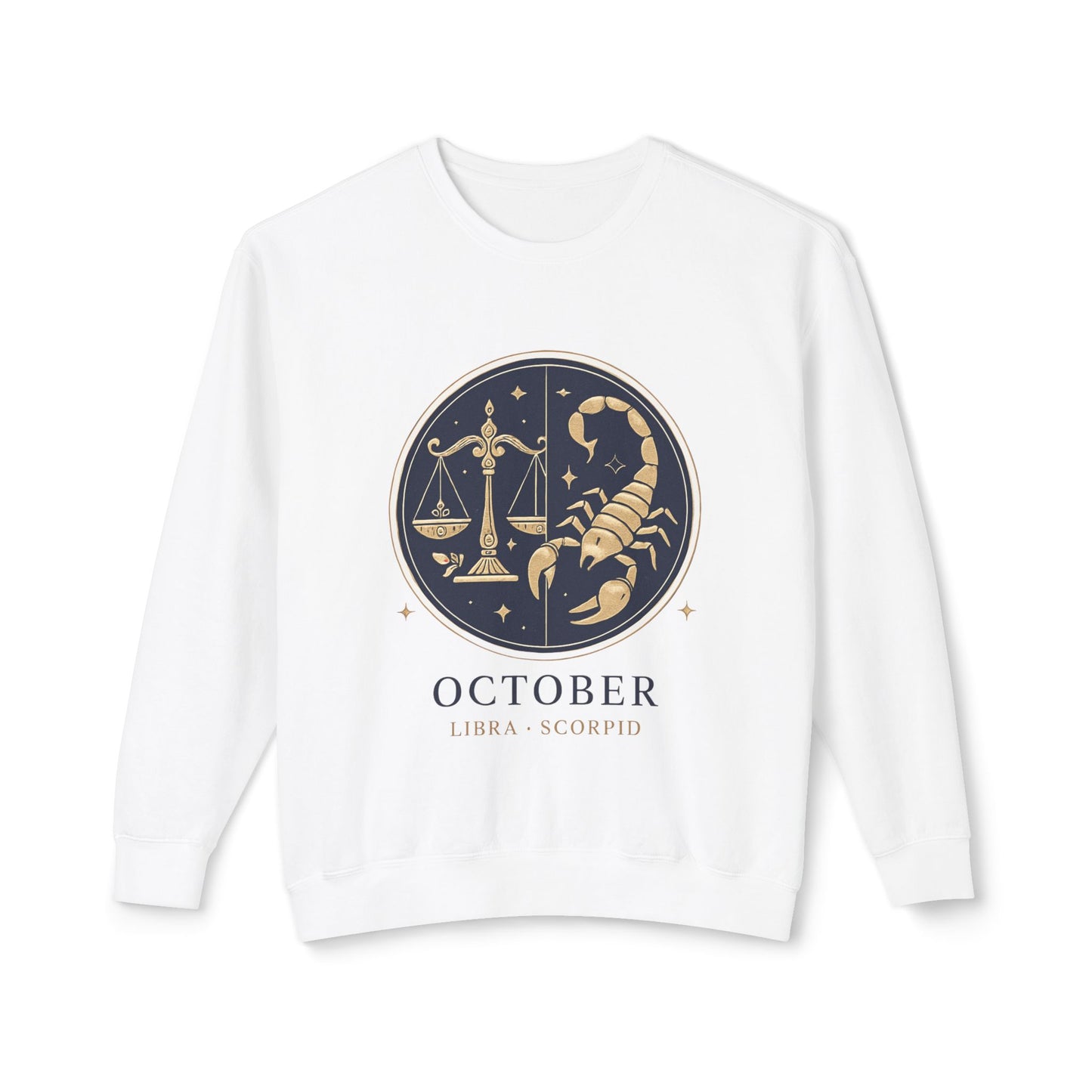 October Zodiac Sweatshirt, Libra Scorpio Sweatshirt, Astrology Apparel, Horoscope Gift, Unisex Crewneck