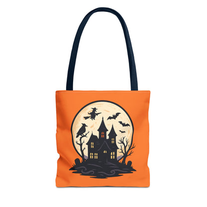 Halloween Themed Tote Bag, Pumpkin Design Bag, Spooky Tote, Trick or Treat Bag, Festive Shopping Tote, Fall Accessory