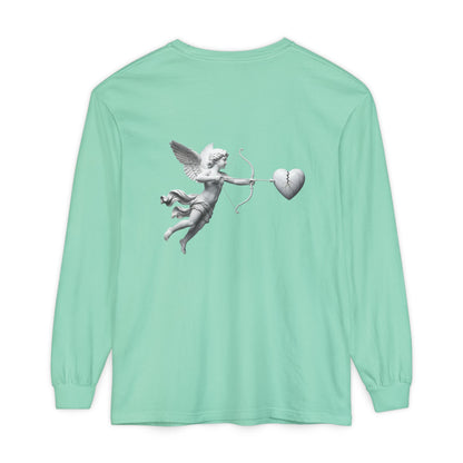 Cupid Cherub Long Sleeve Tee — Vintage Cupid Heart Graphic