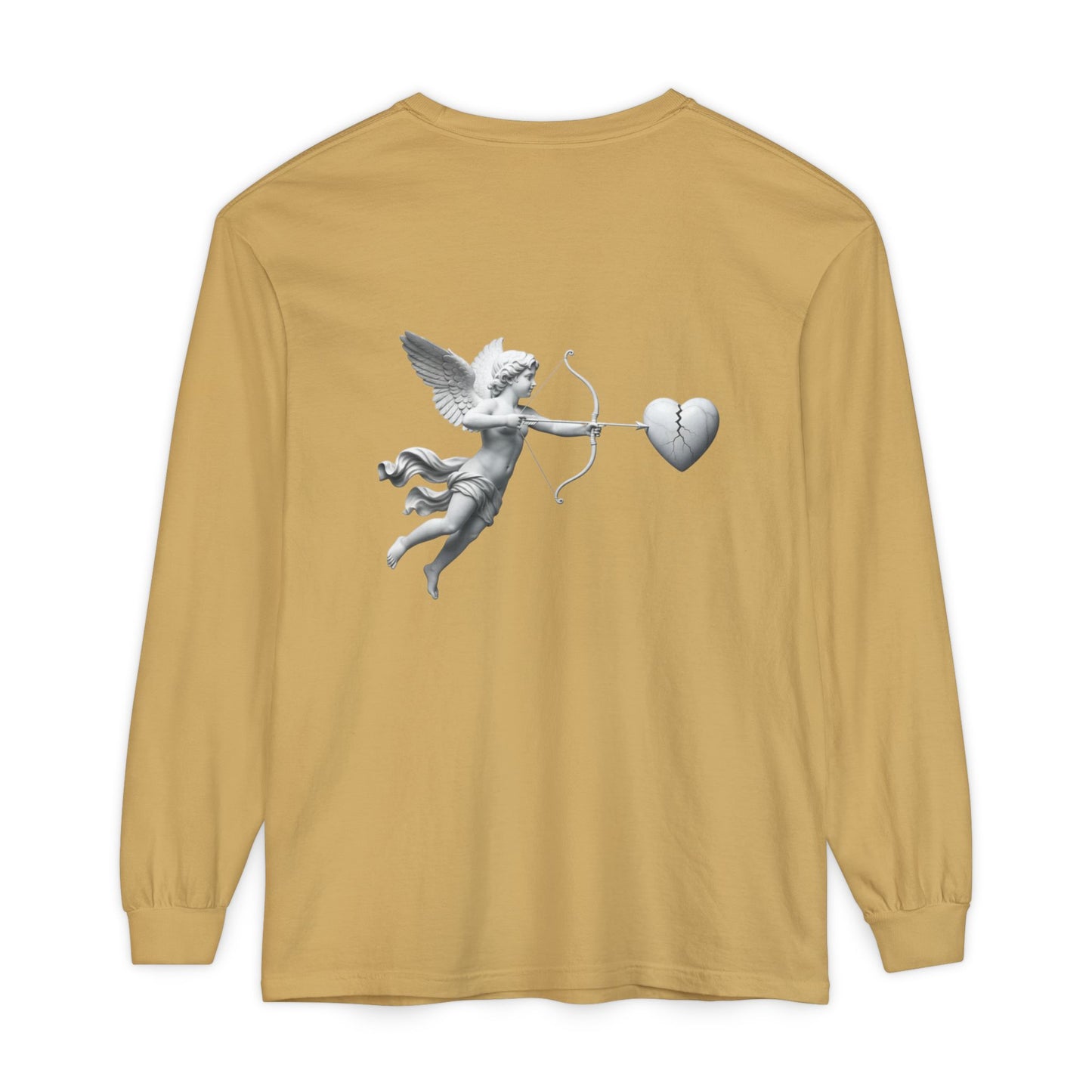 Cupid Cherub Long Sleeve Tee — Vintage Cupid Heart Graphic