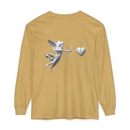 Cupid Cherub Long Sleeve Tee — Vintage Cupid Heart Graphic