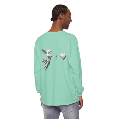 Cupid Cherub Long Sleeve Tee — Vintage Cupid Heart Graphic