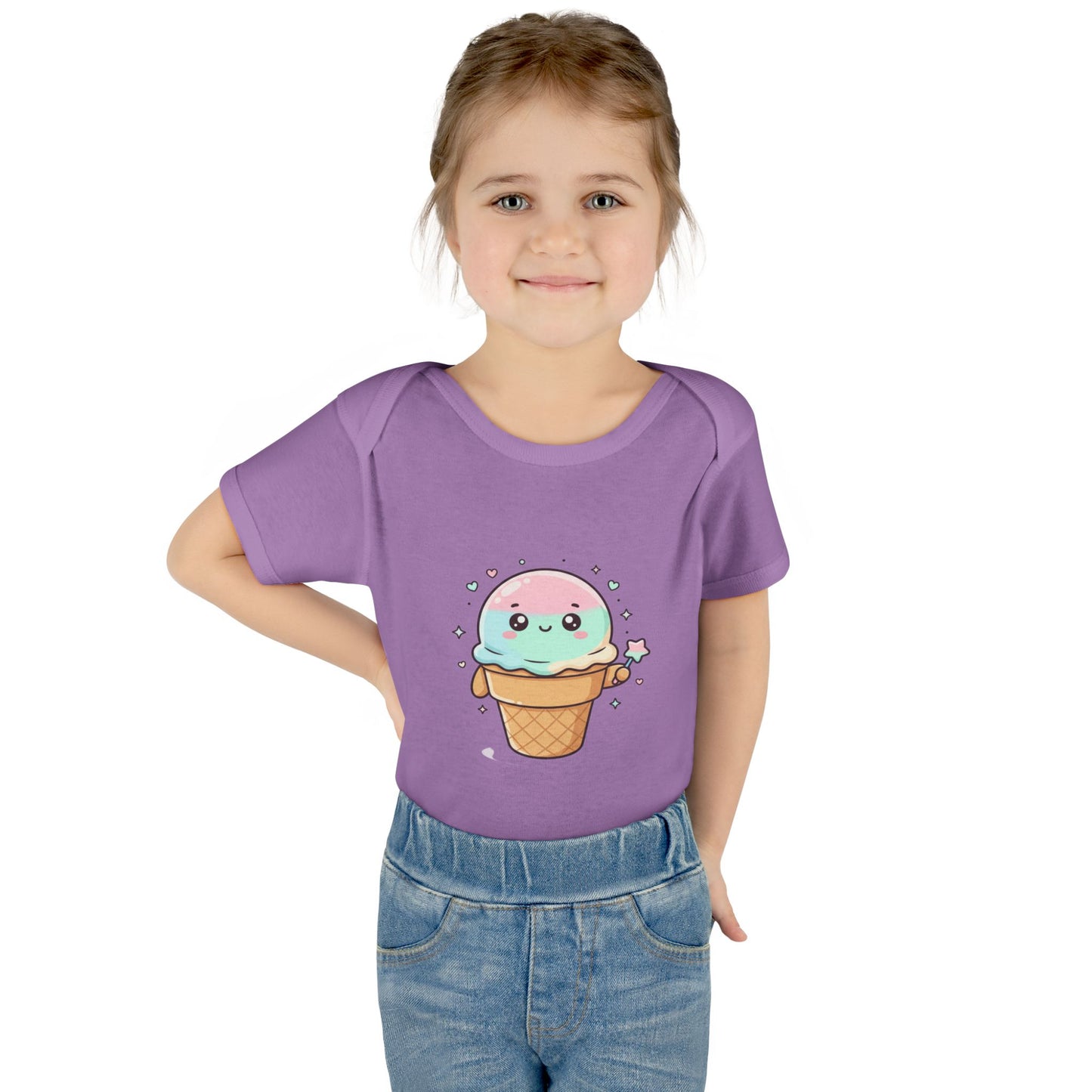 Cute Kawaii Ice Cream Cone Infant Bodysuit - Pastel Baby Onesie