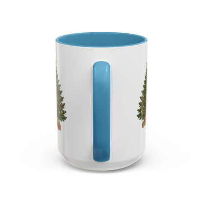 Christmas Rocking Horse Coffee Mug — Festive Tree & Candy Cane Holiday Mug (11/15oz)