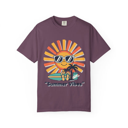 Summer Vibes T-Shirt — Retro Sun with Sunglasses Beach Graphic