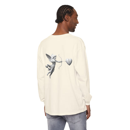 Cupid Cherub Long Sleeve Tee — Vintage Cupid Heart Graphic