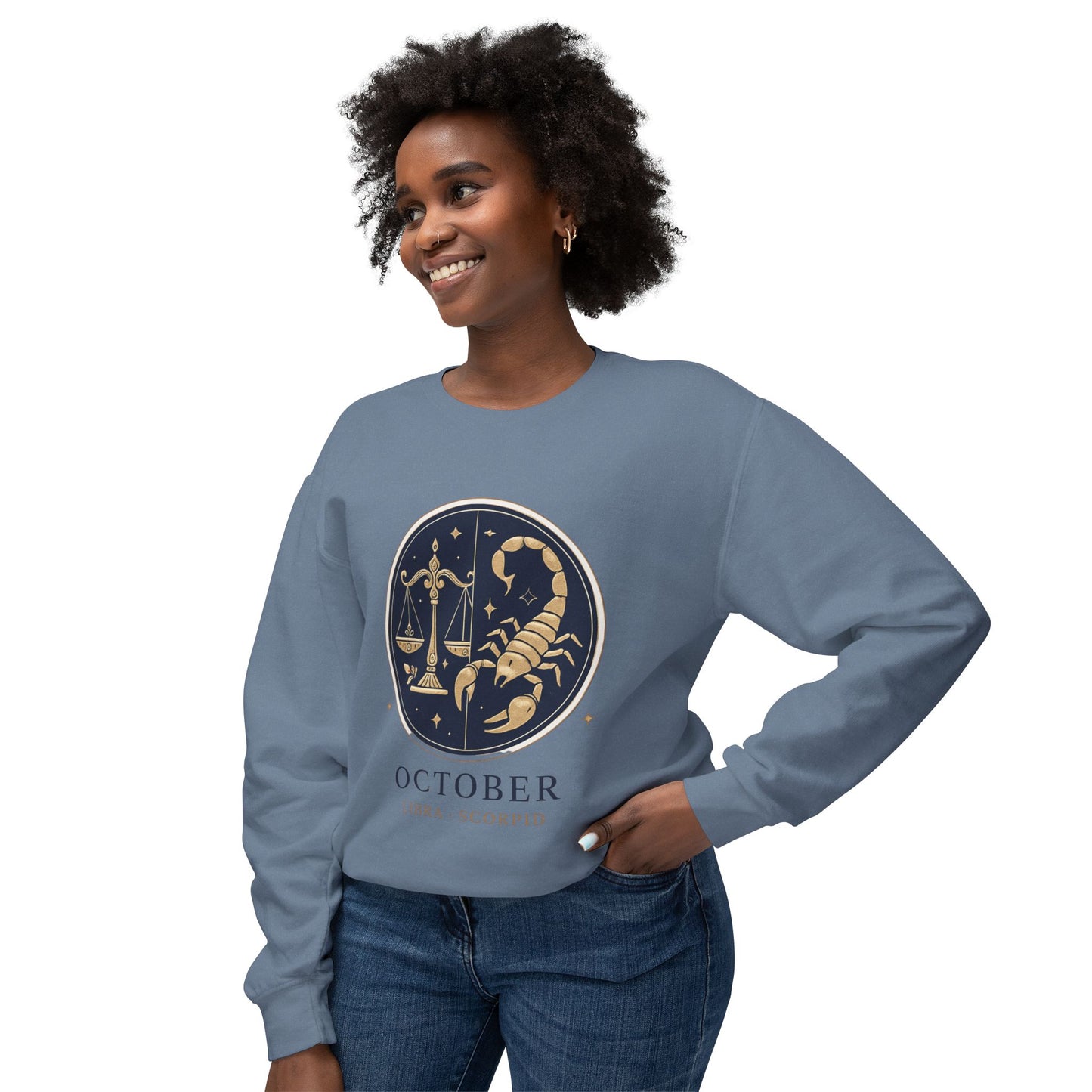 October Zodiac Sweatshirt, Libra Scorpio Sweatshirt, Astrology Apparel, Horoscope Gift, Unisex Crewneck