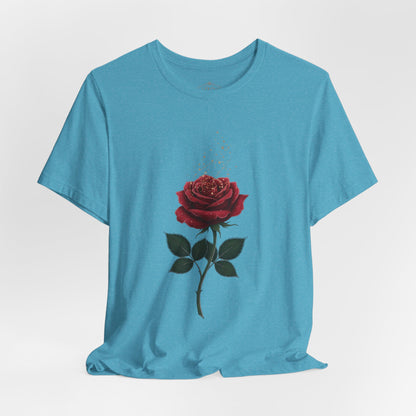 Red Rose Graphic Tee - Vintage Single Bloom T-Shirt
