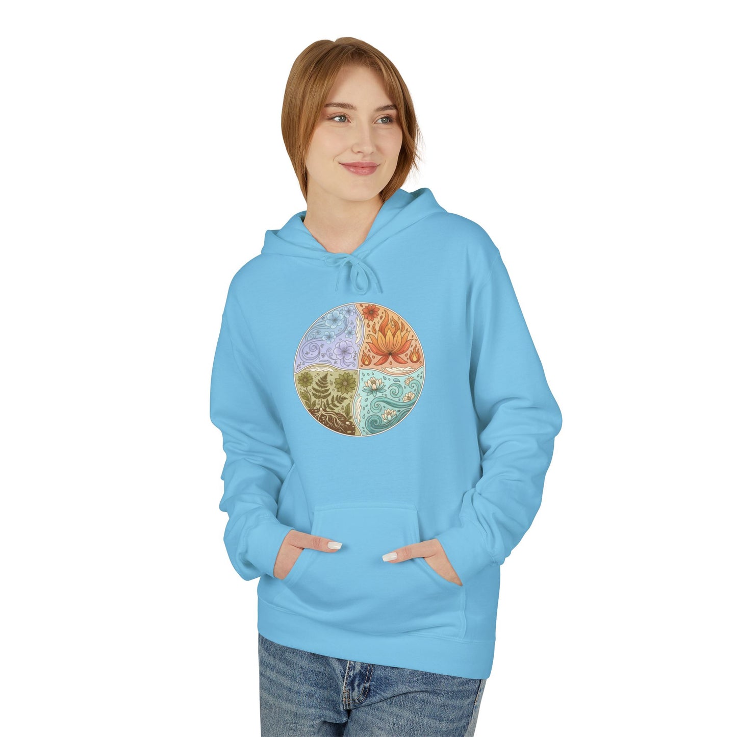 Yin Yang Seasons Hoodie — Colorful Seasonal Mandala Pullover