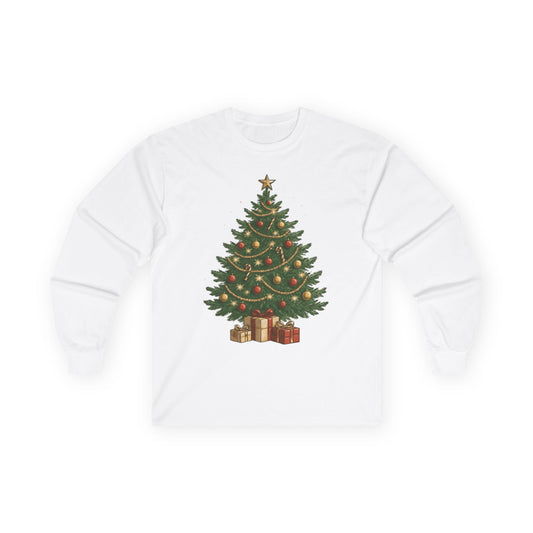 Christmas Tree Long Sleeve Tee | Holiday Apparel, Gift for Him/Her, Winter Fashion, Festive Shirt, Cozy Christmas Wear