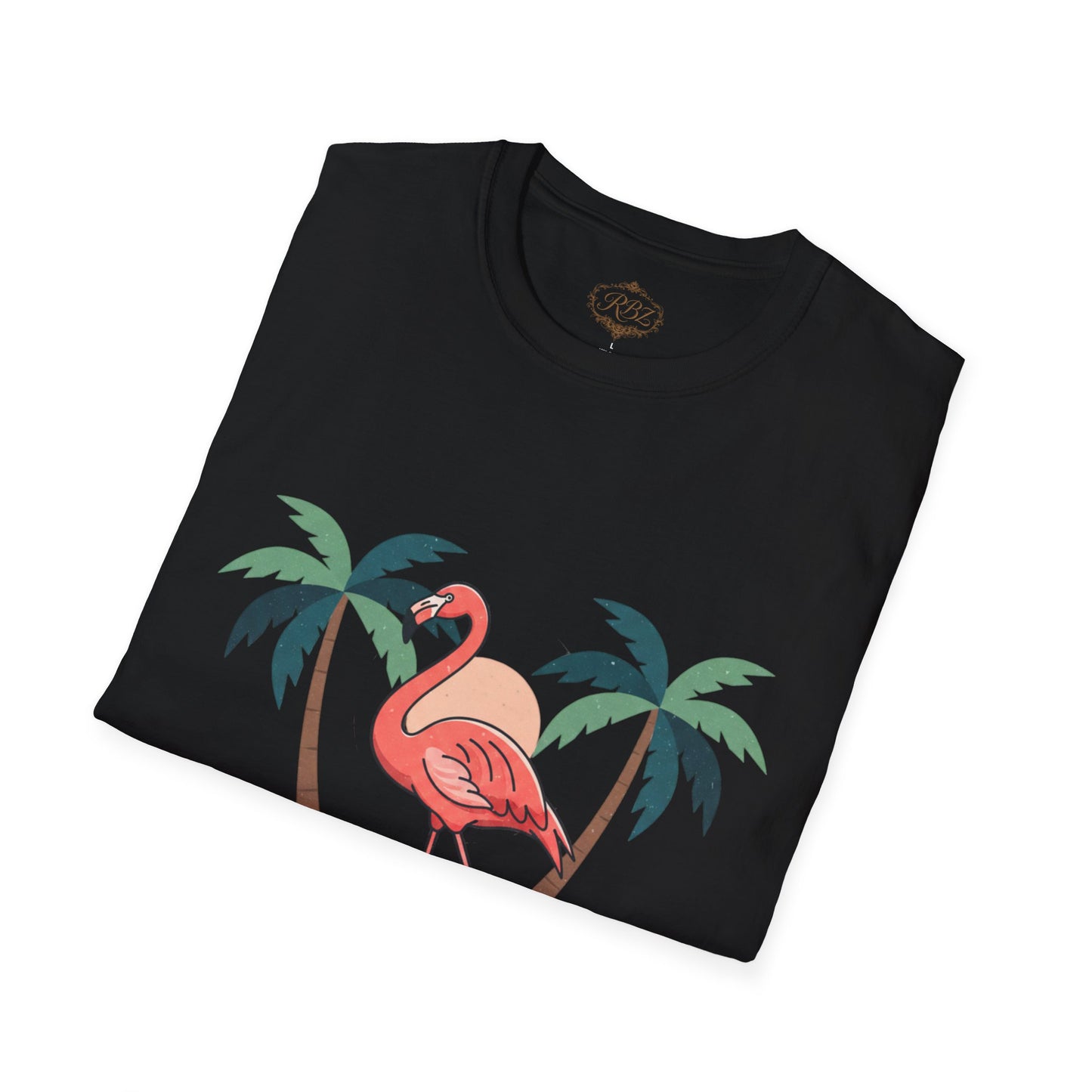 Flamingo Beach T-Shirt — Tropical Palm Island Graphic Tee