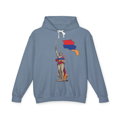 Armenia Pride Hoodie — Lady Justice Draped in Armenian Flag with Map