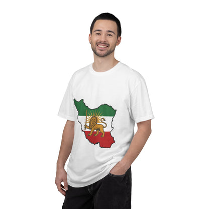Iran Map T-Shirt with Lion and Sun Flag — Persian Heritage Tee