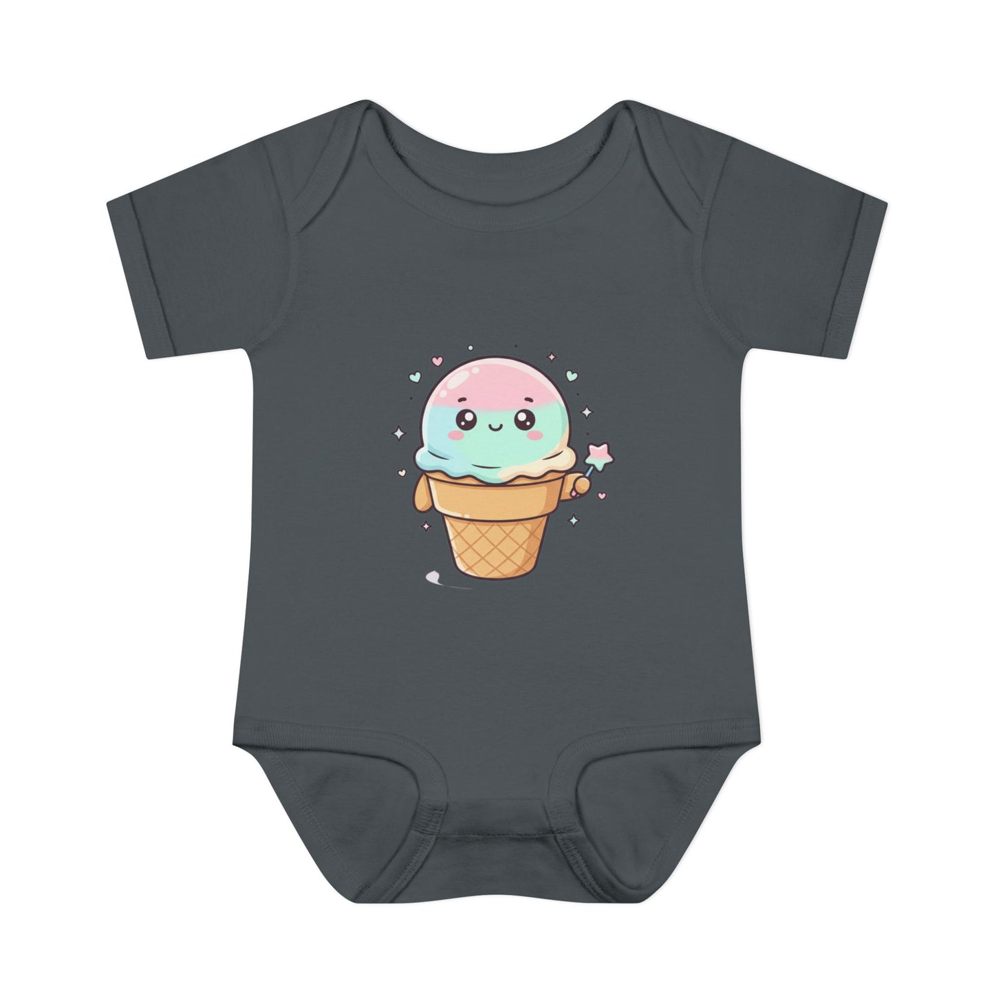 Cute Kawaii Ice Cream Cone Infant Bodysuit - Pastel Baby Onesie