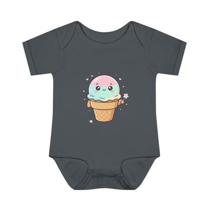 Cute Kawaii Ice Cream Cone Infant Bodysuit - Pastel Baby Onesie
